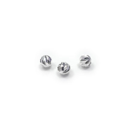 3mm Bar Cut Round Beads Sterling Silver