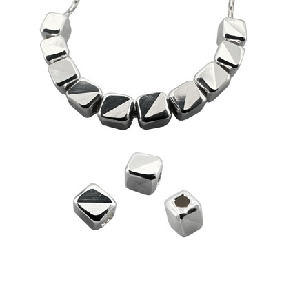 3mm Cube Triangle Cut Sterling Silver