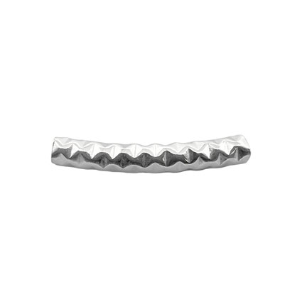 3x20mm Curved Hammered Tube Sterling Silver