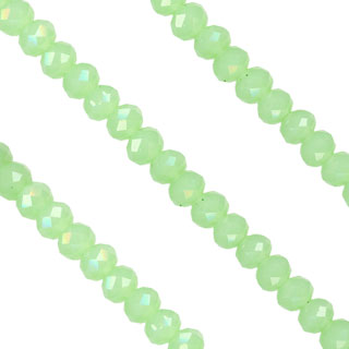 3x4mm Facet Rondelle Glass Beads: Peridot Opal