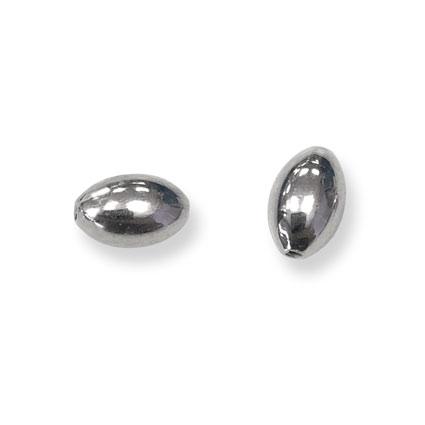 3x4mm Melon Beads Silver Plated