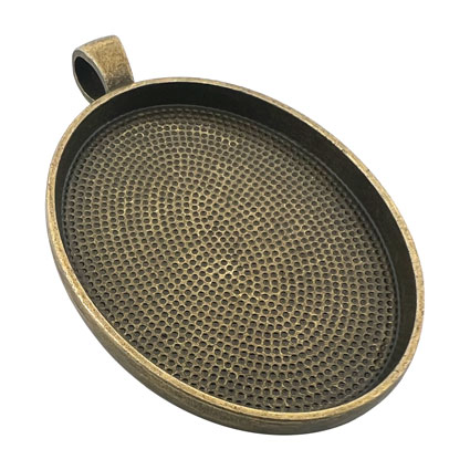 40x30mm Oval Pendant Tray Antique Gold