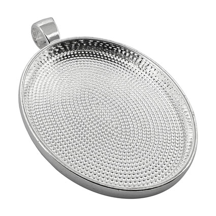 40x30mm Oval Pendant Tray Silver Plated