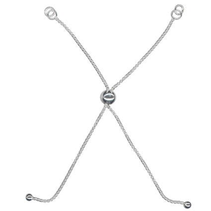 100mm(4") Adjustable Ball Slider Round Box Chain Ends St.Silver