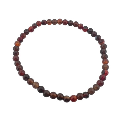 4mm Round Agate (red) Elastic Bracelet