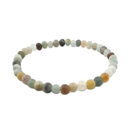 4mm Round Gold Amazonite Elastic Bracelet