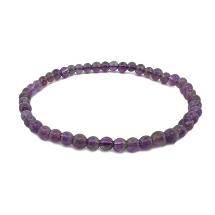 4mm Round Amethyst Elastic Bracelet