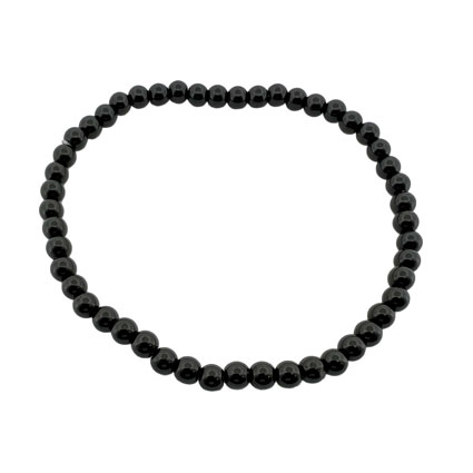 4mm Round Black Onyx Elastic Bracelet