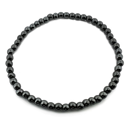 4mm Round Hematite  Elastic Bracelet