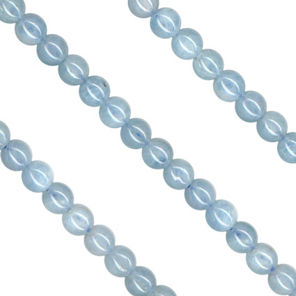 4mm Aquamarine Round Beads String