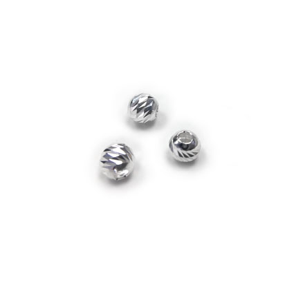 4mm Bar Cut Round Beads Sterling Silver