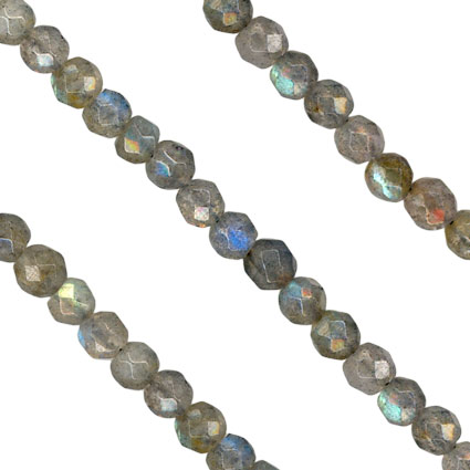 4mm Labradorite Round Facet Beads String -16