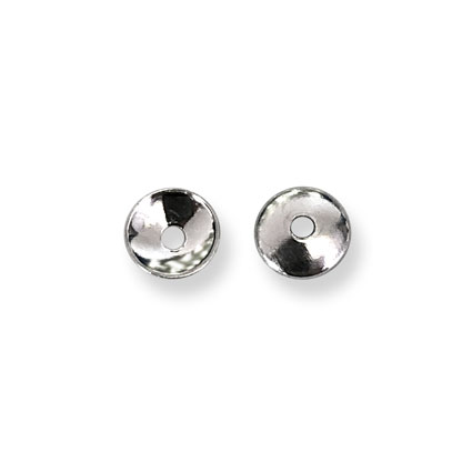 4mm Plain Bead Cap Silver Plated