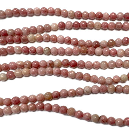4mm Rhodonite Loose Bead String