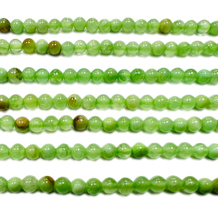 4mm Green Calcite Loose Bead String