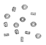 4mm Crystal Rondelle Beads Silver Plated