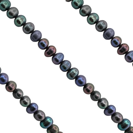 FWP 4mm Round Beads: Silver/Grey