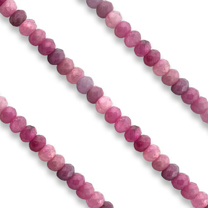 4mm Facet Rondelle Ruby Beads String