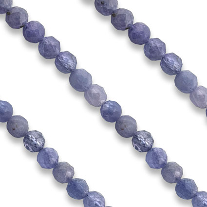 4mm Round Facet Tanzanite Beads String