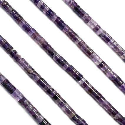 4x2mm Amethyst Heishi Disc Beads 16