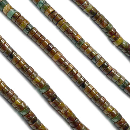 4x2mm Brown Chalcedony Opal Heishi Disc Beads 16