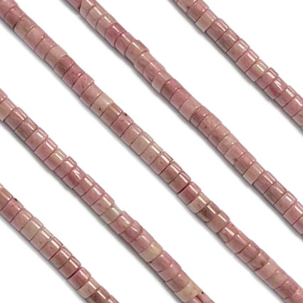 4x2mm Rhodonite Heishi Disc Beads 16