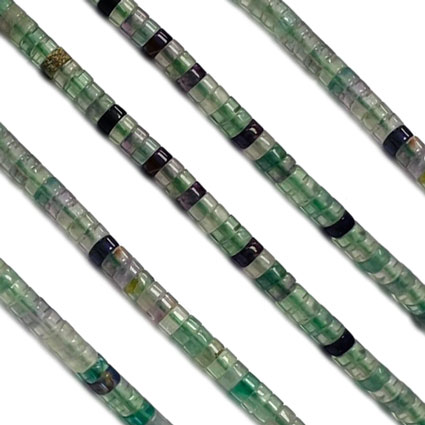 4x2mm Fluorite Heishi Disc Beads 16