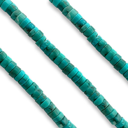 4x2mm Heishi Turquoise Natural Beads String