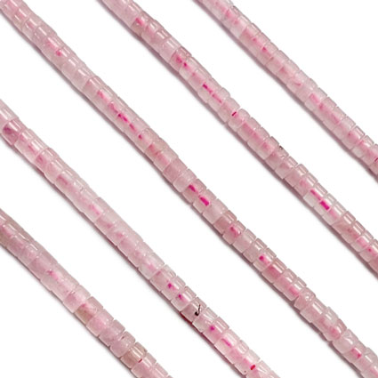 4x2mm Rose Quartz Heishi Disc Beads 16