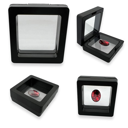 3D Floating Frame Jewellery Display Box 5x5cm: Black