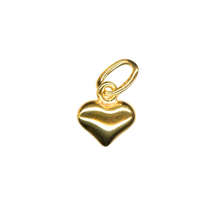 6mm Mini Puff Heart Charm St Silver 24k Gold Plated