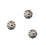 6.5mm Floral Rondelles Beads Antq. Silver