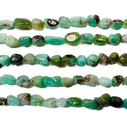 6-8mm Australia Chrysoprase Pebble Nugget Bead 16"string