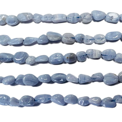 6-8mm Blue Lace Agate Pebble Nugget Bead 16