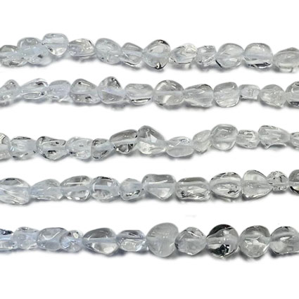 6-8mm Rock Crystal Pebble Nugget Bead 16