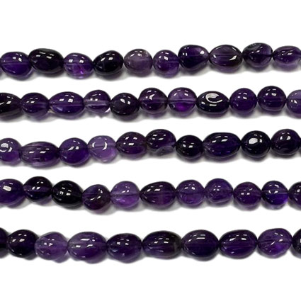 6-8mm Amethyst Pebble Nugget Bead 16