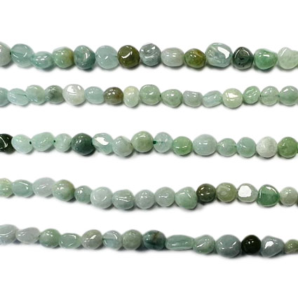 6-8mm Jadeite Pebble Nugget Bead 16