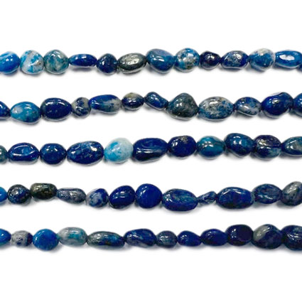 6-8mm Lapis Lazuli Pebble Nugget Bead 16