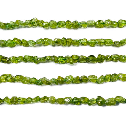 6-8mm Peridot Pebble Nugget Bead 16"string