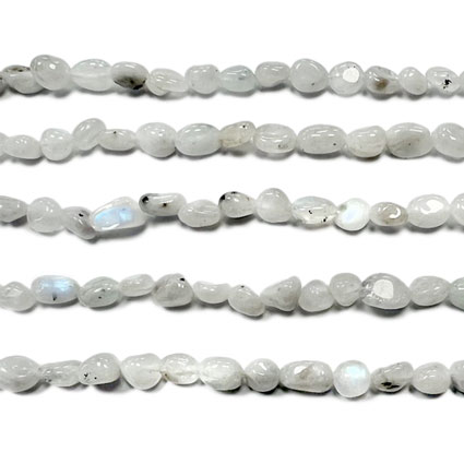6-8mm Rainbow Moonstone Pebble Nugget Bead 16
