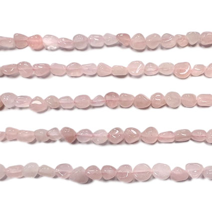 6-8mm Rose Quartz Pebble Nugget Bead 16
