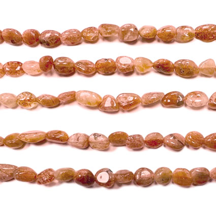 6-8mm Sunstone Pebble Nugget Bead 16