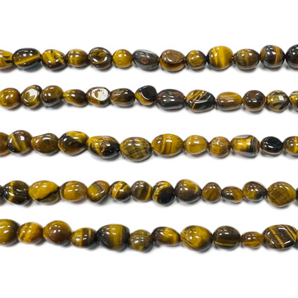 6-8mm Tiger Eye Pebble Nugget Bead 16