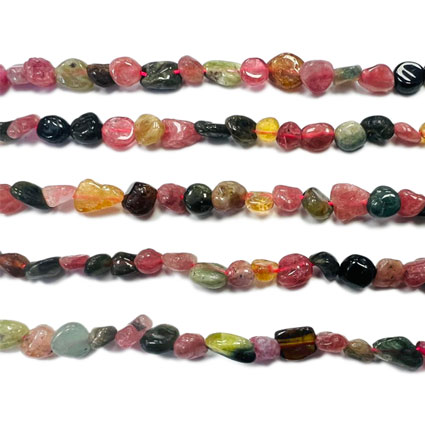 6-8mm Tourmaline Multil Pebble Nugget Bead 16