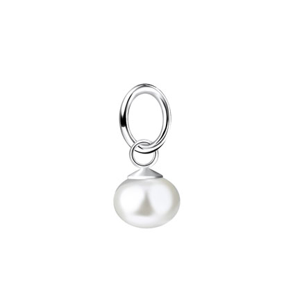 6mm Freshwater Pearl Charm Sterling Silver