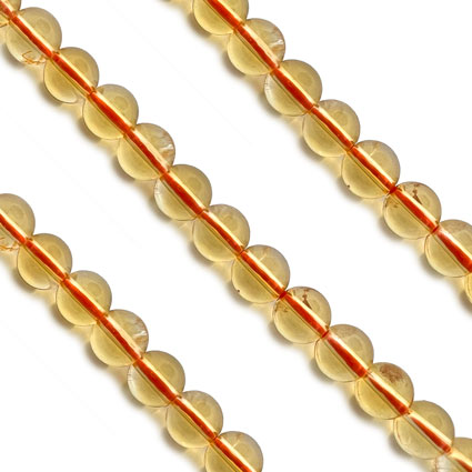 6mm Citrine Beads Loose Bead String
