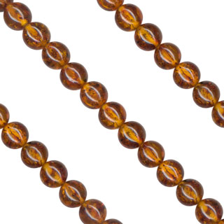 6mm Amber Loose Bead String 16