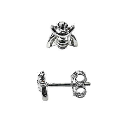 6mm Bee Ear studs w/scrolls Sterling Silver