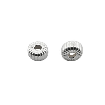 6mm Flat Corrugated Beads Sterling Silver