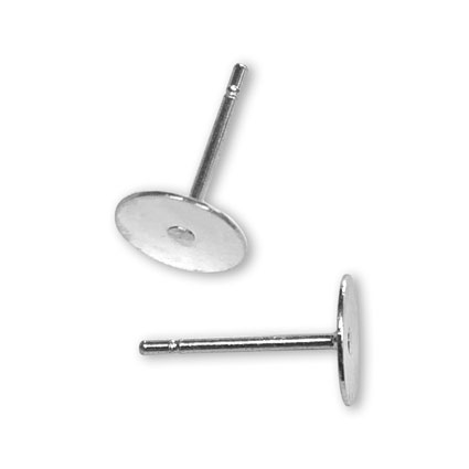 6mm Flat pad studs (Superior) Sterling Silver